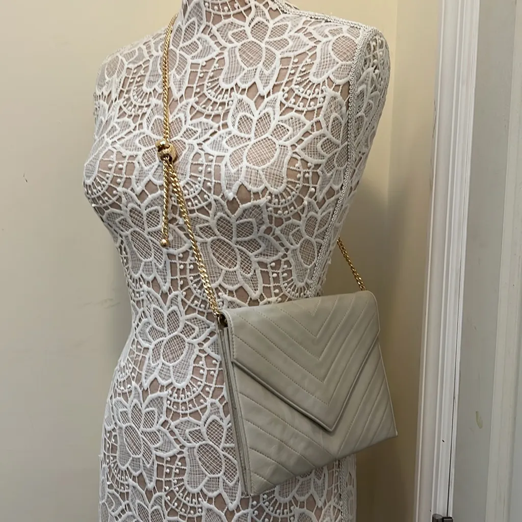 Yves Saint Laurent  YSL White Quilted Clutch EUC - Image 4