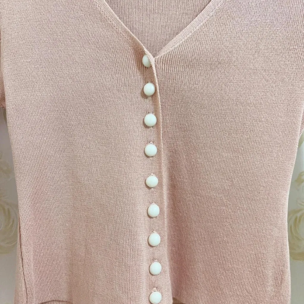 Women’s 2-Piece Knit Set – Long Sleeve Button Cardigan & Matching Skirt – Size Small - Image 2