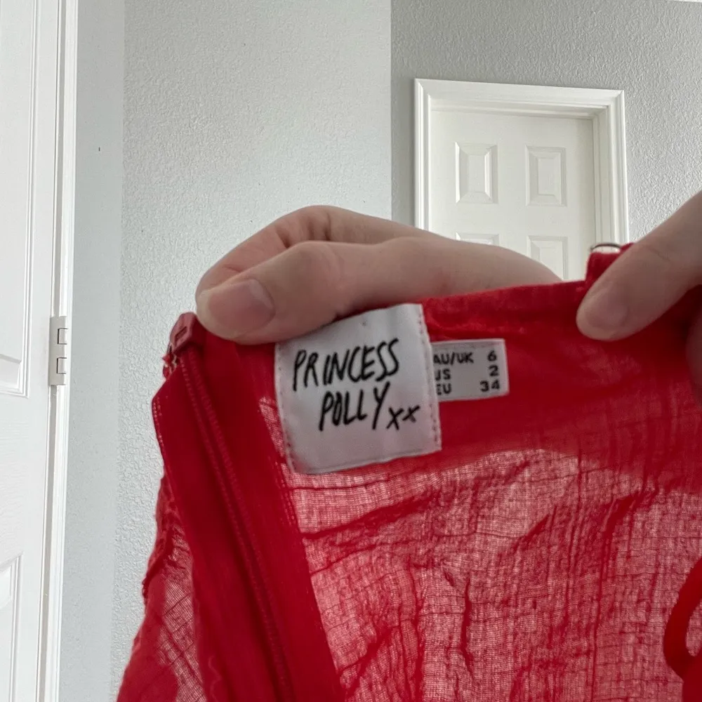 Princess Polly Red Kiribati Mini Wrap Dress - Image 6