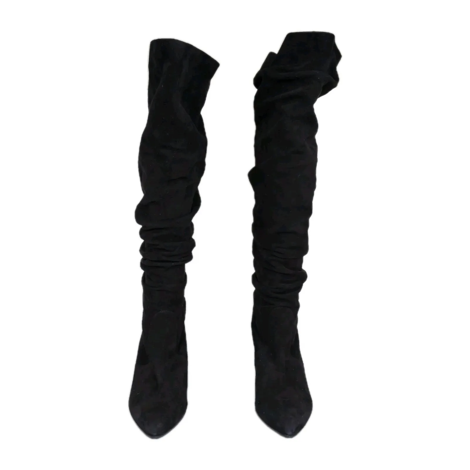 STUART WEITZMAN Lafayette Slouchy Boot Black Suede Leather Pointed Toe Womens 10 - Image 6