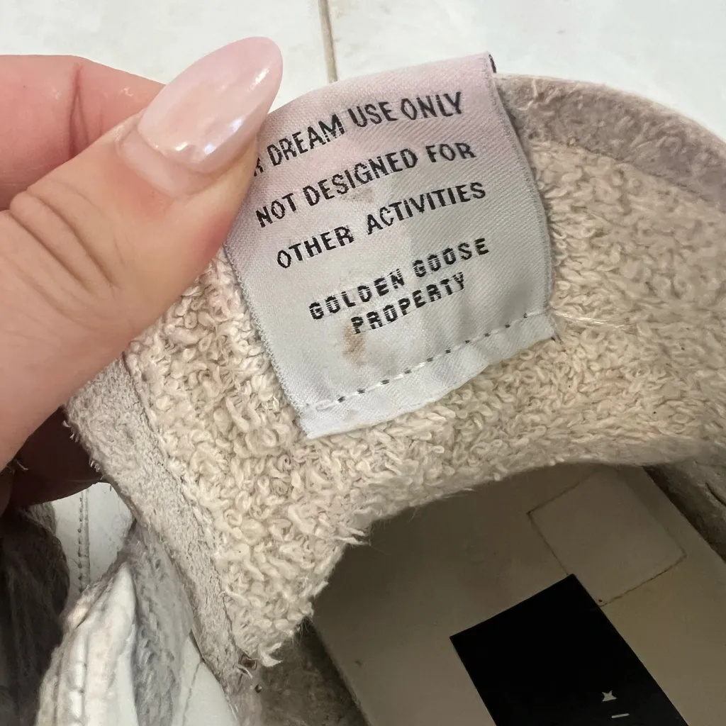 Golden Goose White Slide Silver Metallic Leather Star Flash High Top Sneakers - Image 8