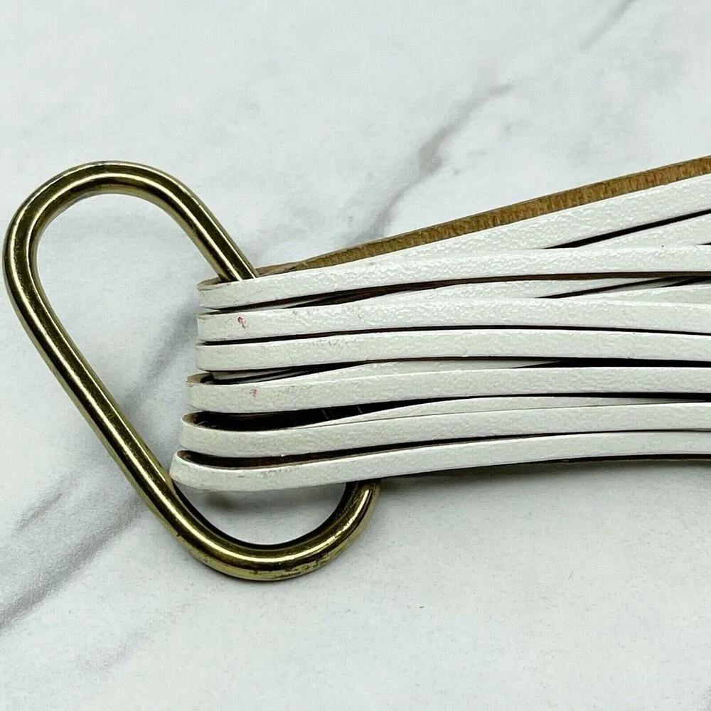 Blue and White Wide Strappy Web Post Belt Size Small S Womens - Image 6