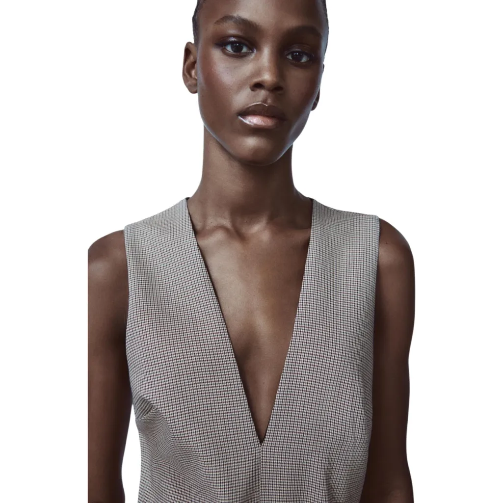 ZARA V-neck Sleeveless Mini Dress With Belt Size Small NWOT - Image 7