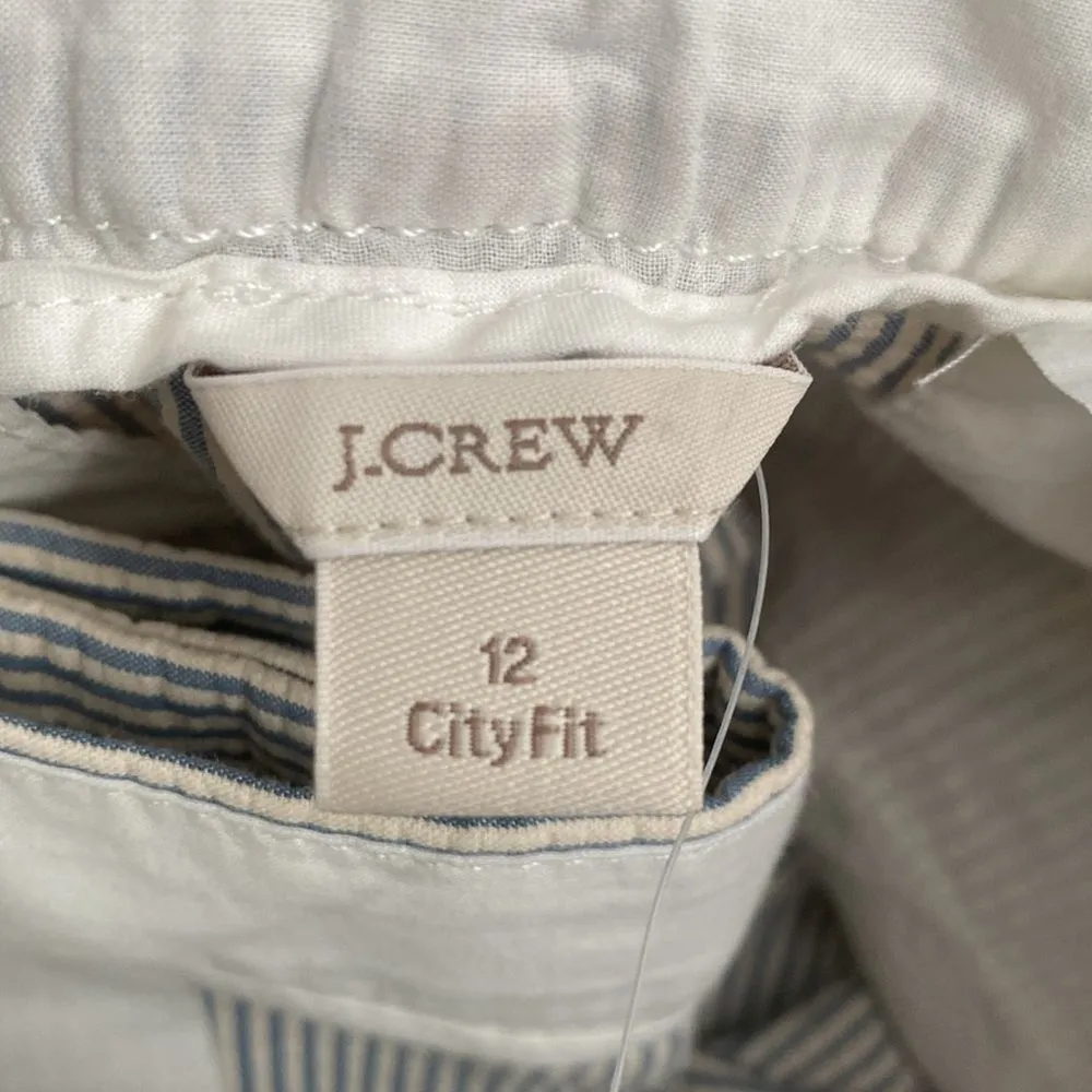J. CREW NWT City Fit Pinstripe Seersucker Pants Blue White Stripe Ankle Straight - Image 9