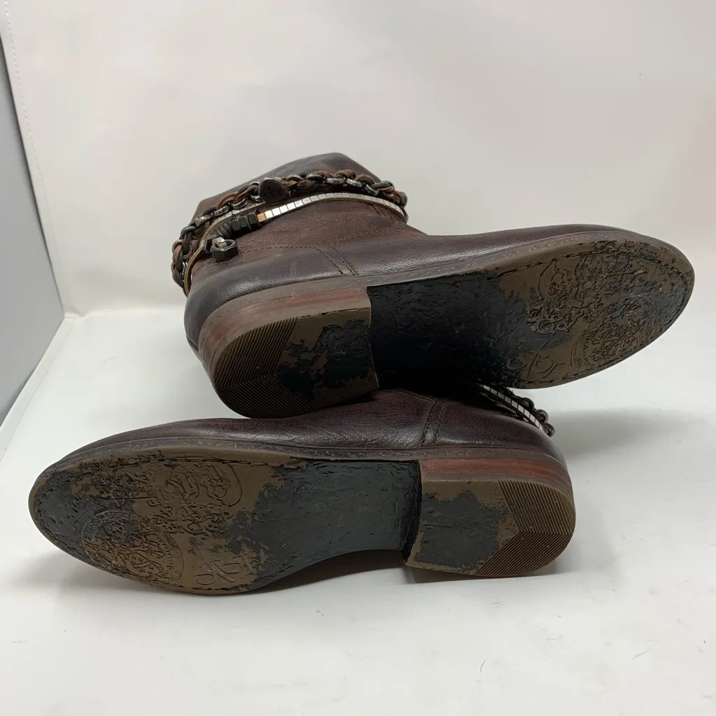 OTBT Trout Creek Tall Riding Boot Brown Leather - Image 6