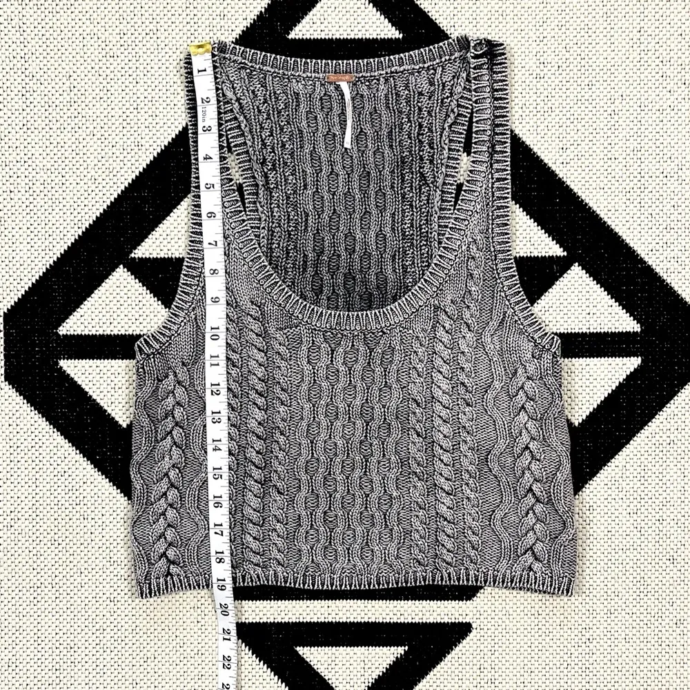 Free People High Tide Cable Knit Scoop Neck Sweater Tank Top XS - Image 9