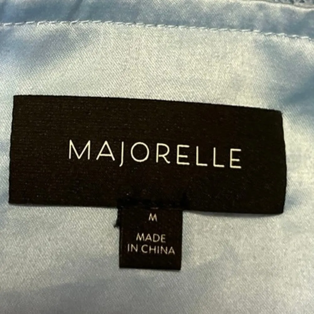 Majorelle Blue Lace Mesh Floral Ruffle Asymmetric Mini Straight Pencil Skirt M - Image 5