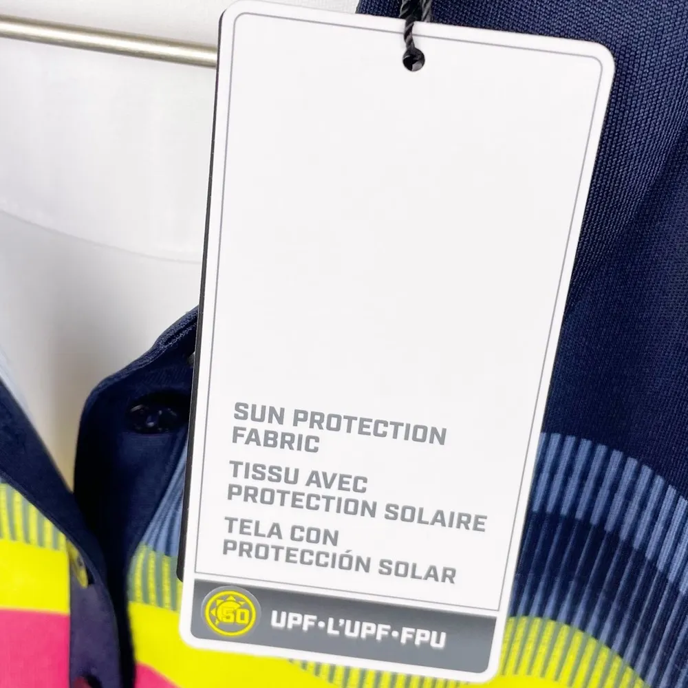 NEW Callaway Golf White Abstract Gradient Stripe Print Color Block Dress Size XL - Image 8