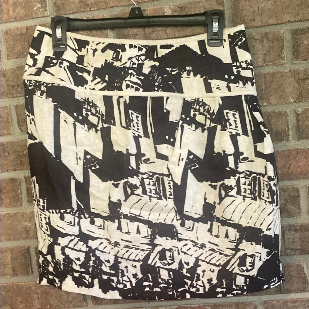 Tory Burch Black and White Abstract Mini Skirt - Image 2