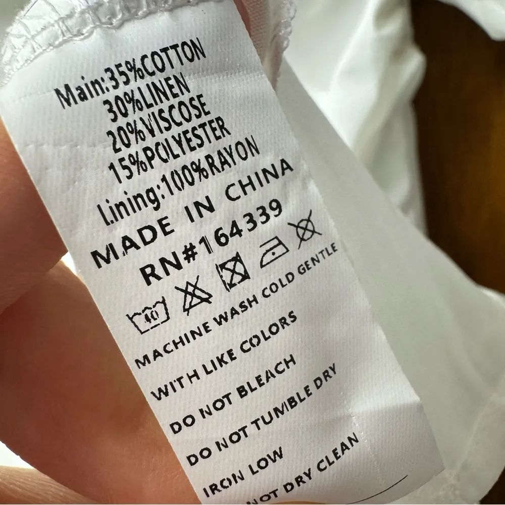 NEW Petal + Pup Clo Puff Short Sleeve Midi Dress Linen Blend White XL NWT - Image 11