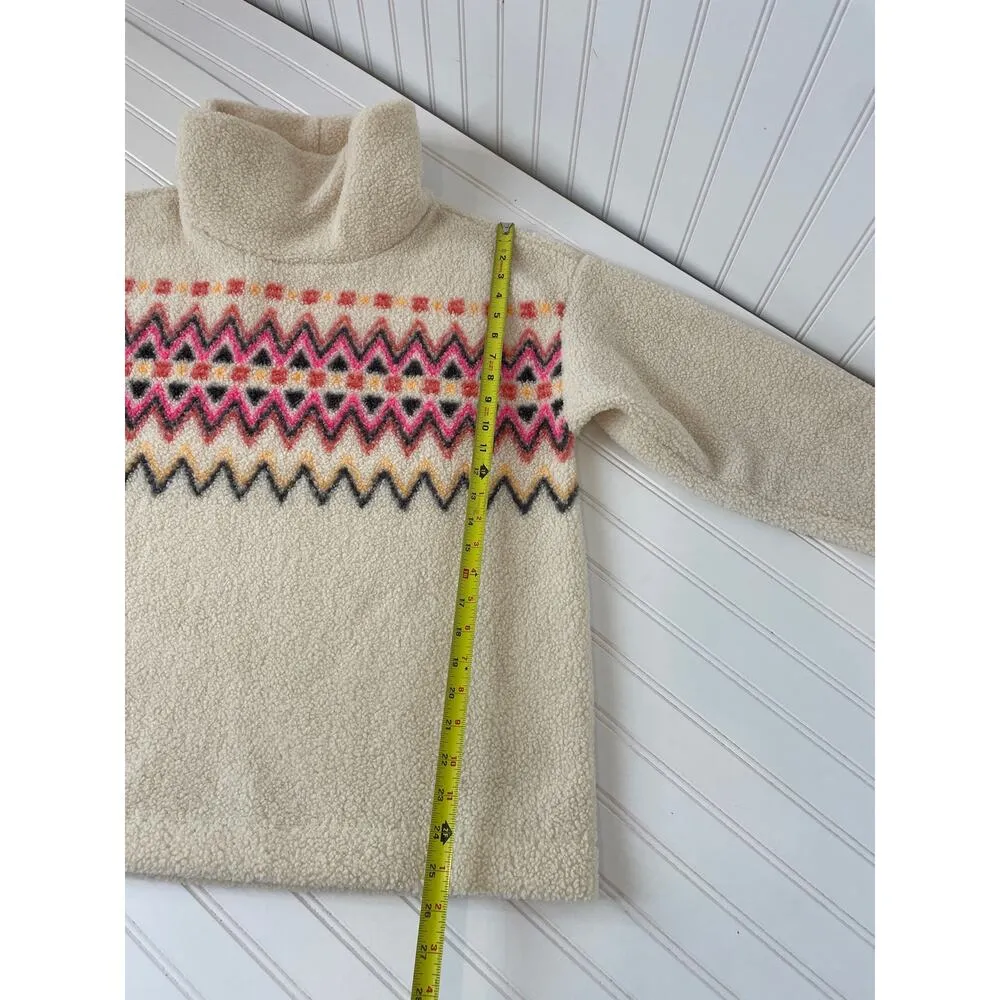 LOFT Womens Sherpa Fleece Sweater Top Cowl Mock Neck Pullover Sweater Top Size L - Image 6