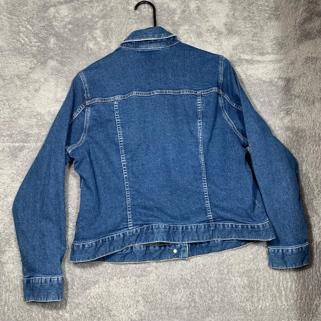 Lane Bryant Women’s Denim Jean Jacket Size 14 Blue Button Front Pockets Stretch - Image 5