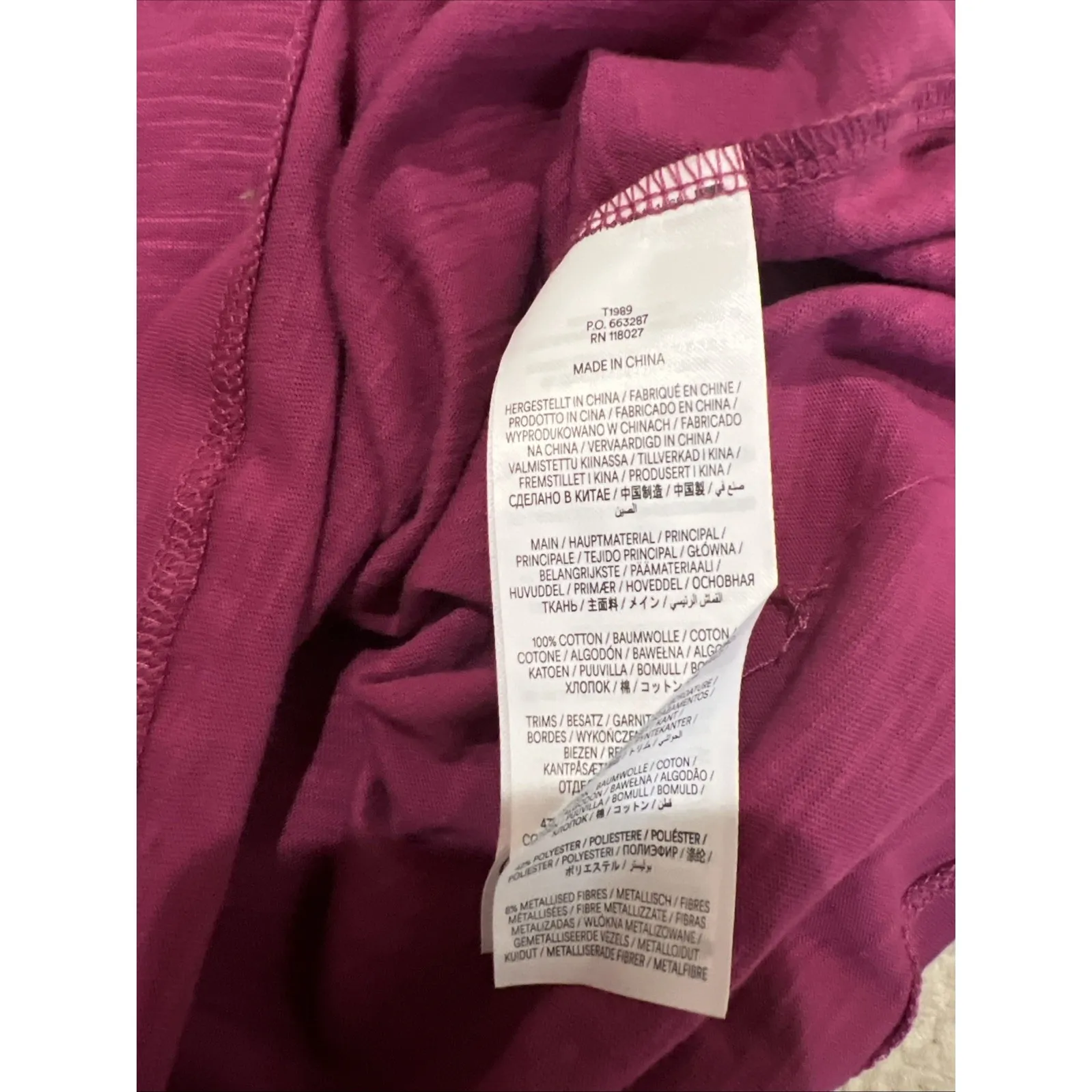 Boden Metallic Trim V Neck Knit Top Magenta Gold Long Sleeve Classic Preppy Purple Size undefined - Image 5