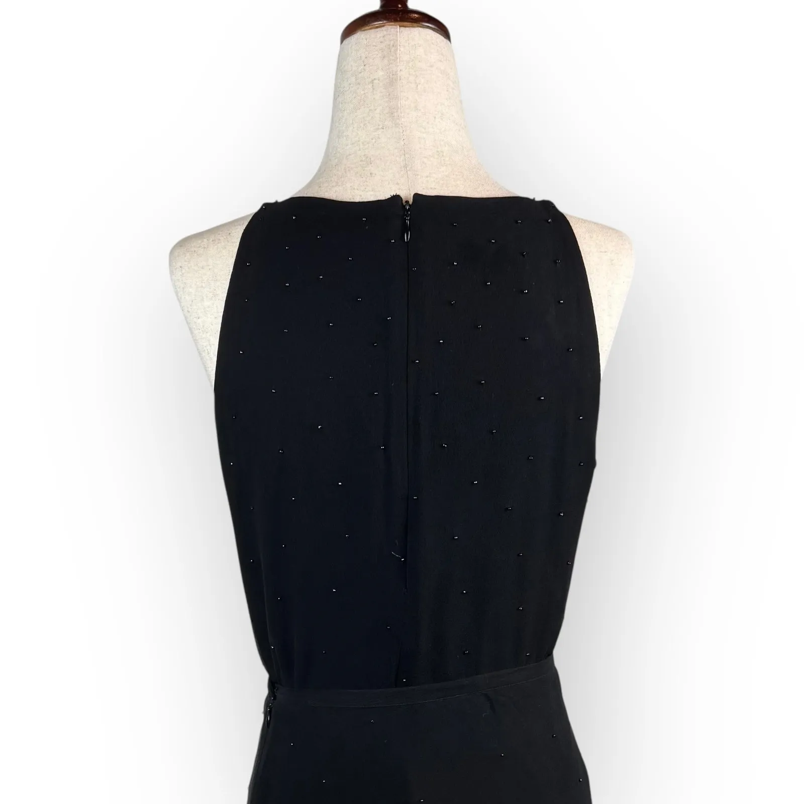 Vintage 90's 2PC Beaded Black Silk Skirt Outfit Size 2/4 - Image 9