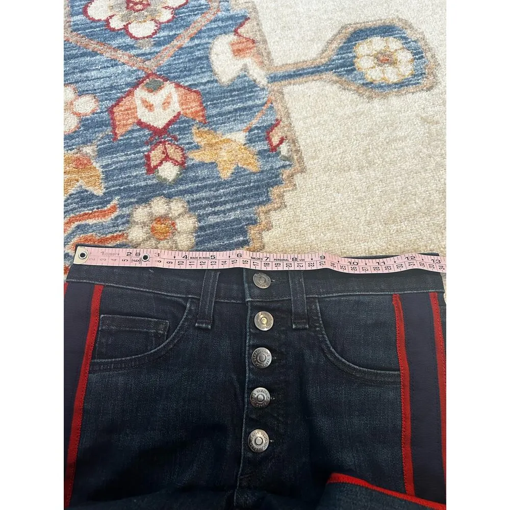 Veronica Beard Carolyn Cropped Raw Hem Boot Cut Dark wash Jean - Image 7