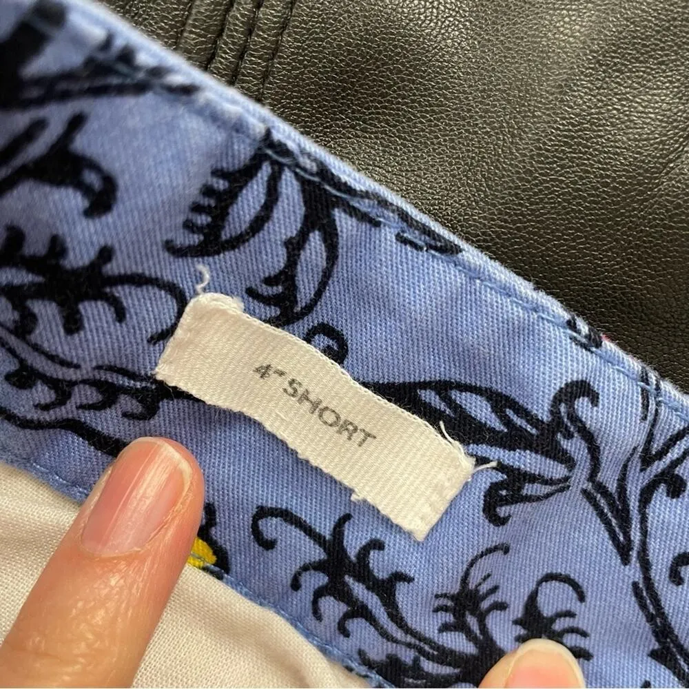 Loft Blue Floral 4in Chino Shorts Dress Shorts Womens 6 Red Yellow Boho Coquette - Image 6