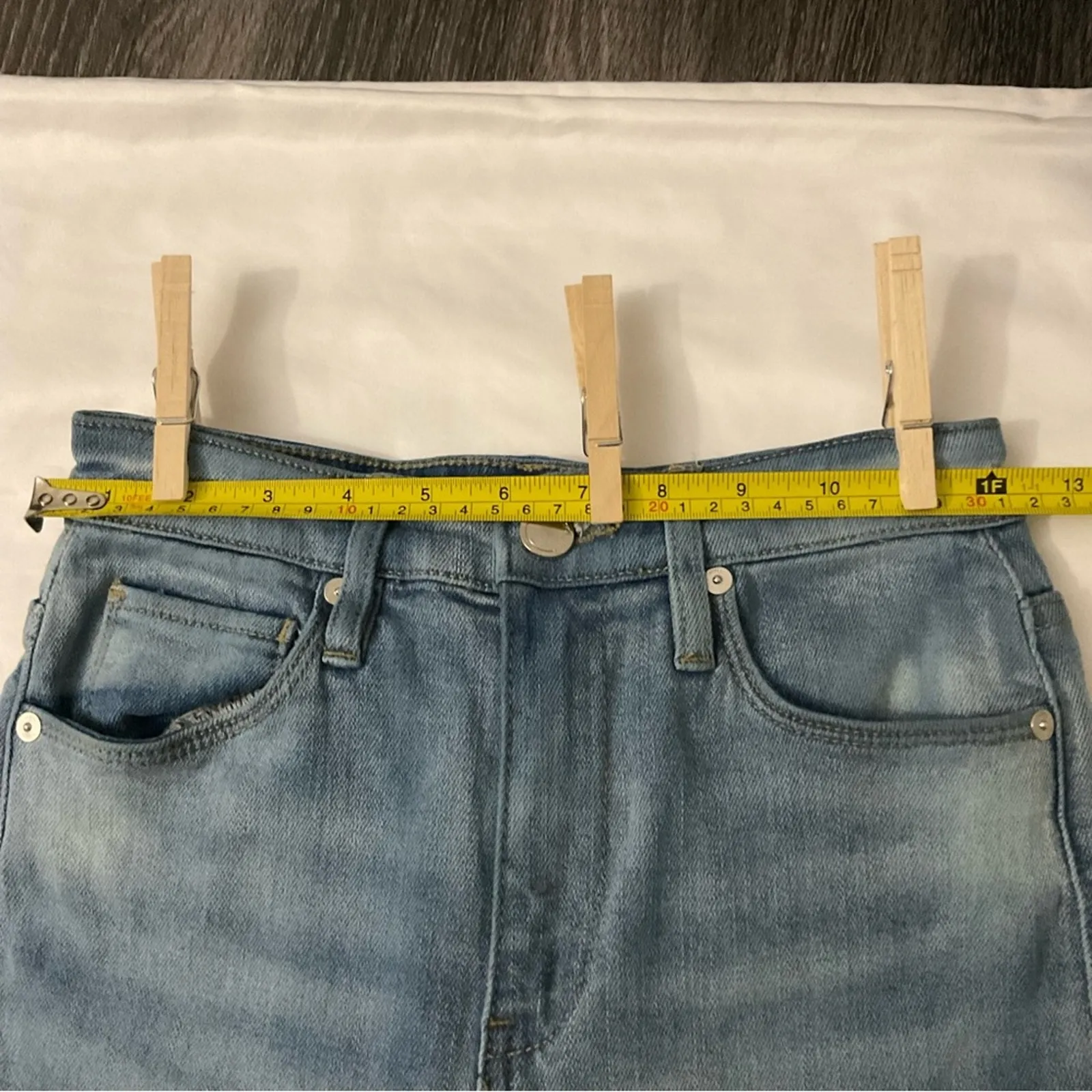 Blank NYC Baxter Ribcage High Waist Straight Leg  Denim Raw Hem Jean 24 Classic - Image 5