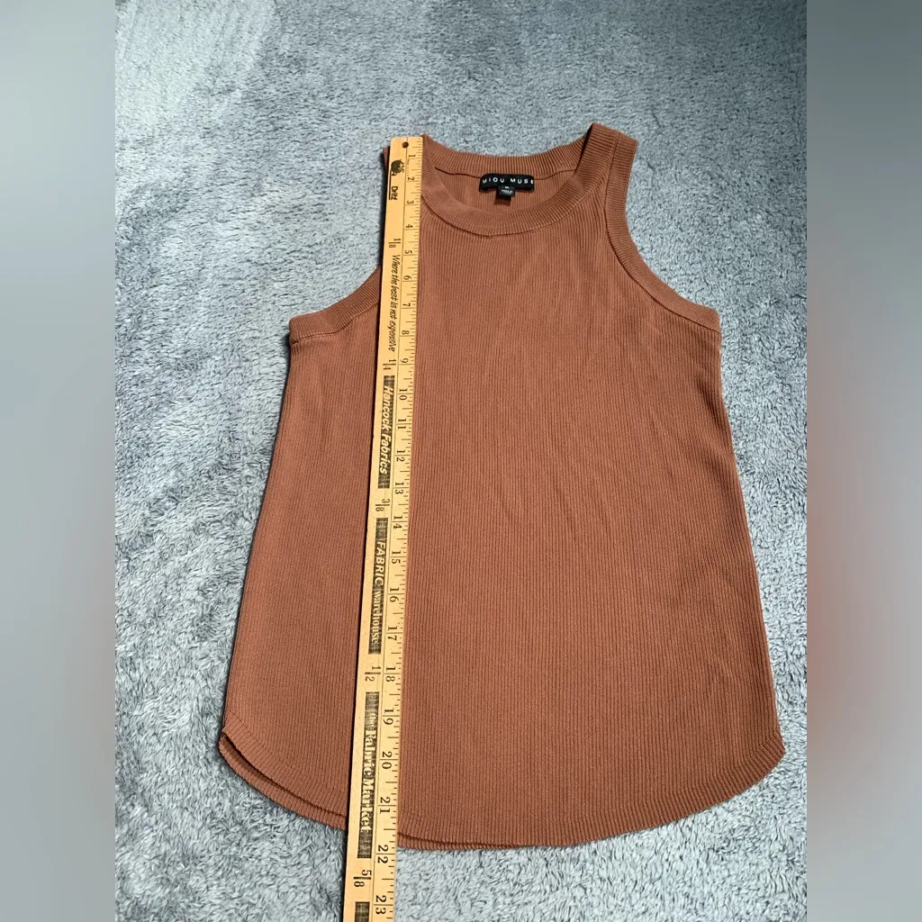 Miou muse Sleeveless Tan tank Top medium - Image 11