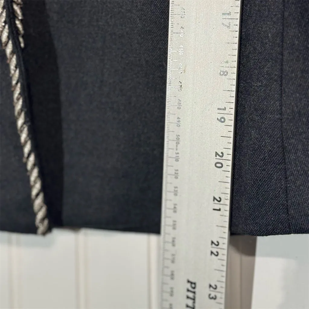 Elizabeth and James Black Wool Blazer 2 Officecore Luxe Embellished Cuffs Trim - Image 6