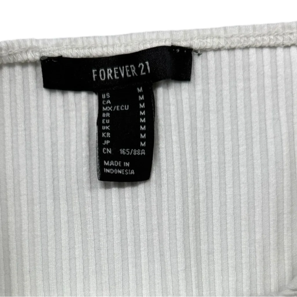 White Ribbed Strapless Bodysuit - Image 4