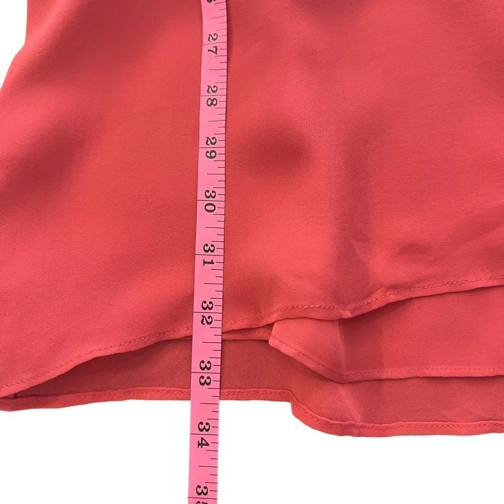 PARKER dress coral Iris silk faux wrap mini - Image 6