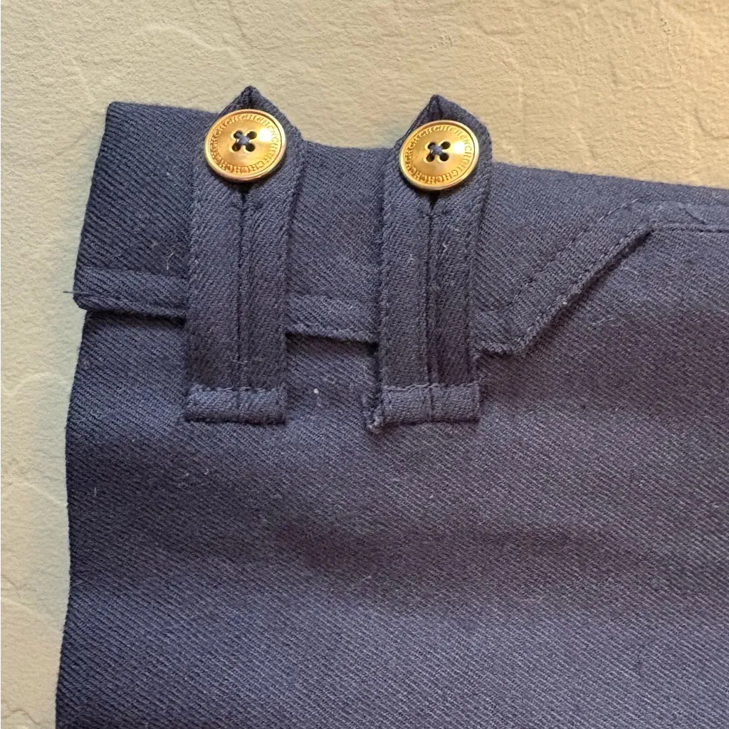 Carolina Herrera navy blue virgin fleece wool nautical crop pants size 4 - Image 9