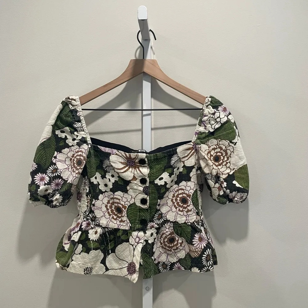Maje Loflower Puff Sleeve Top Size‎ 2/M - Image 3