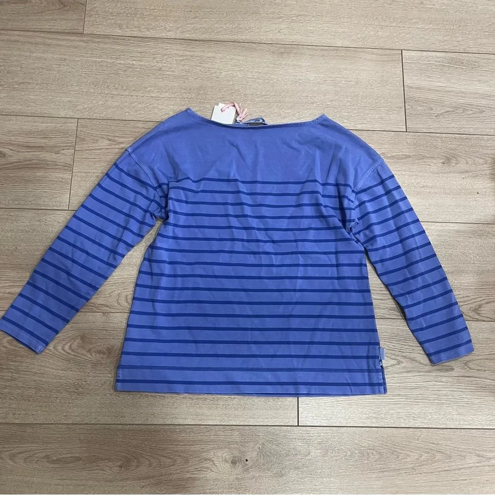 NWT Vineyard Vines Overdyed Striped Boatneck Marlin Blue Top Size XXS - Image 4