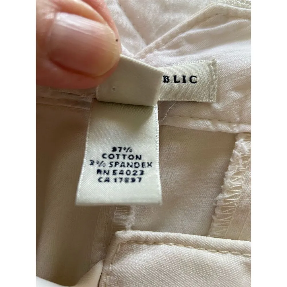 Banana Republic Low Rise Wide-Leg Capris Cream Casual Size 6 - Image 4