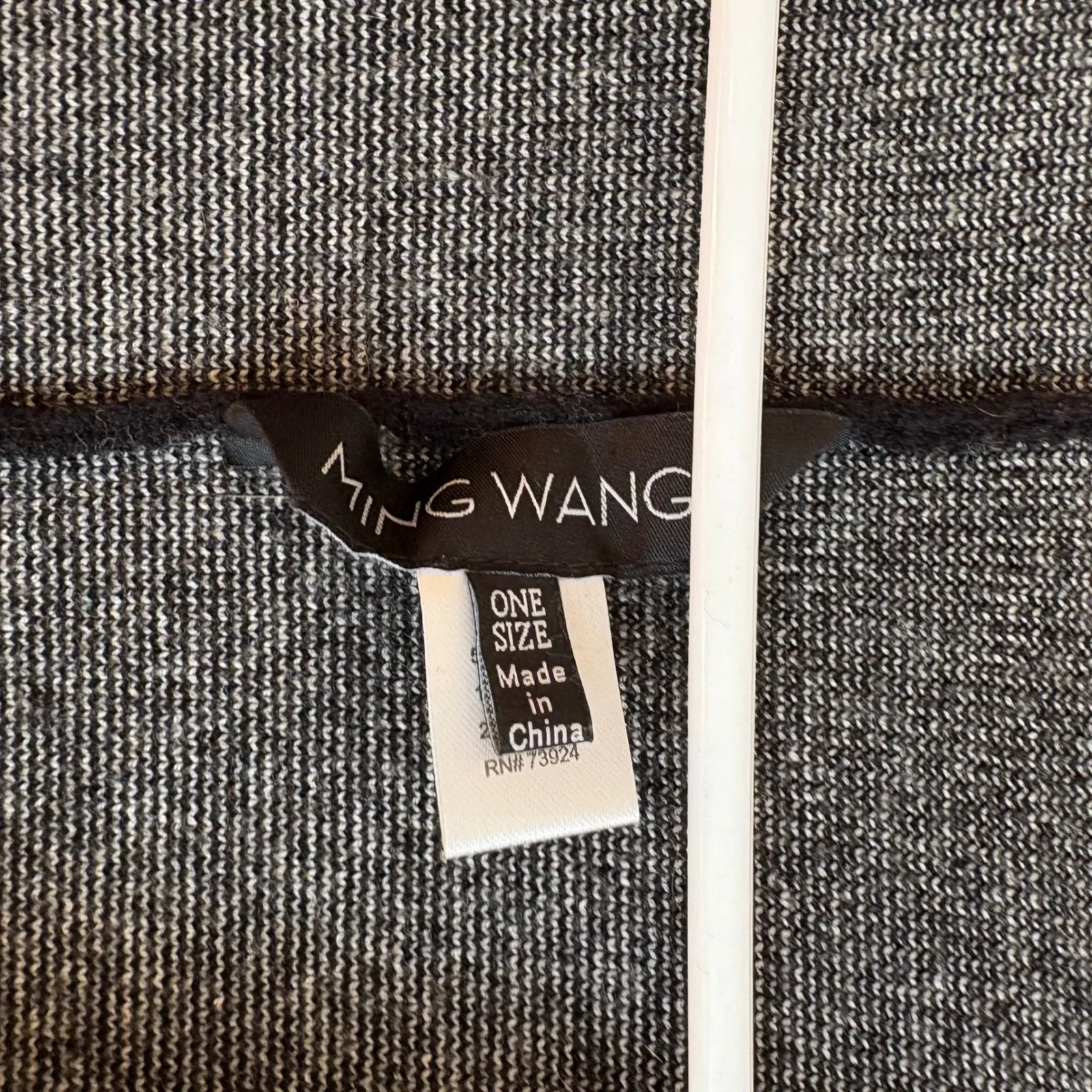 Ming Wang Women's Black and White Plaid Fringe Poncho One Size - Image 3