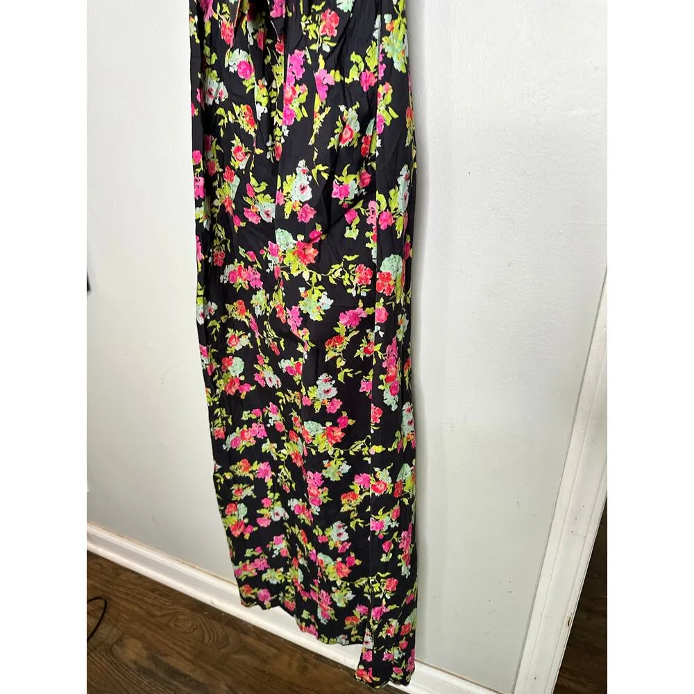 CAROLINE CONSTAS Reyna Black Floral Puff Sleeve Empire Waist Maxi Dress Size M Size M - Image 12