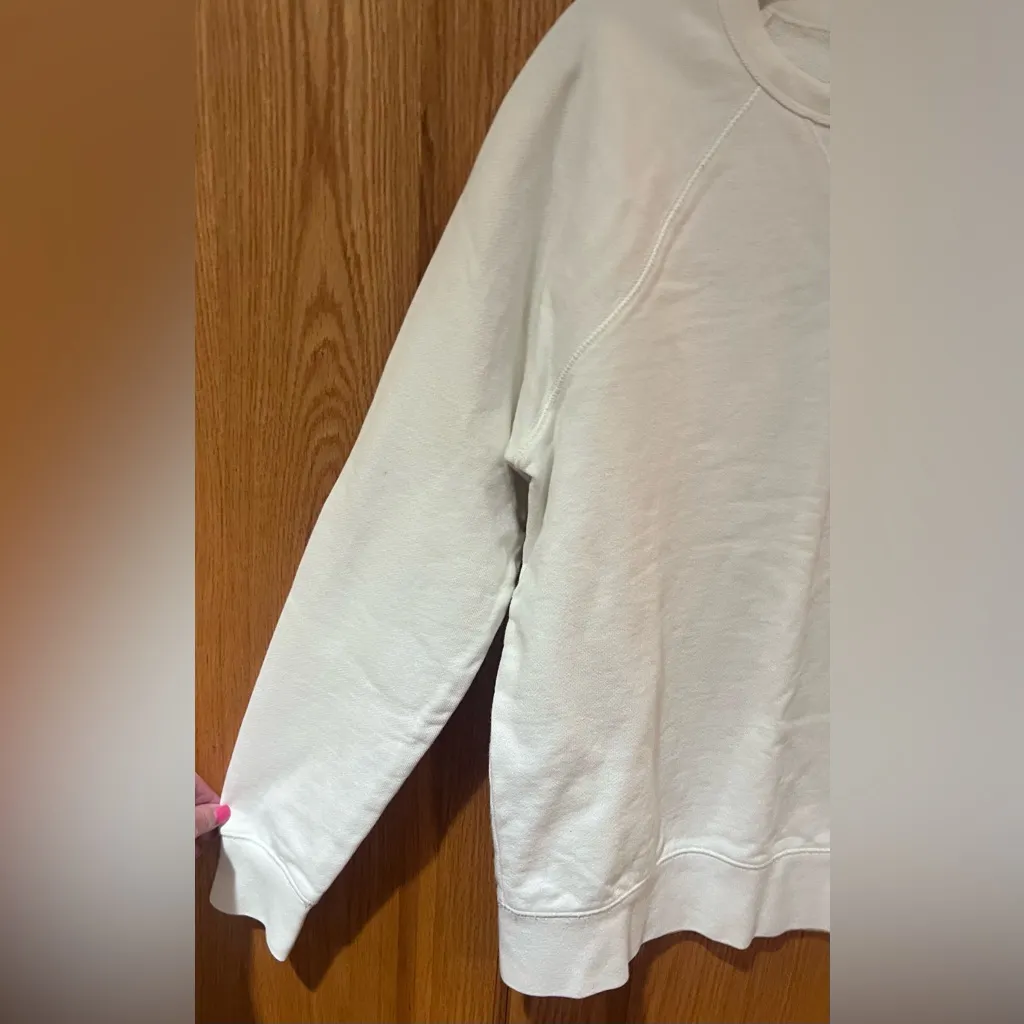 Everlane 100% Human Crewneck French‎ Terry Cotton Sweatshirt in White Size XXS - Image 7