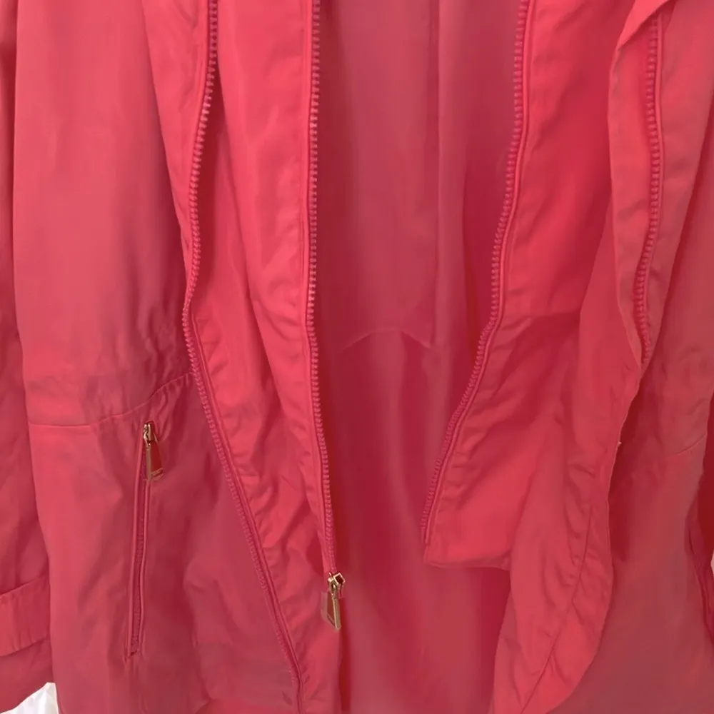 Kate Spade: Watermelon Pink Water Resistant Anorak Jacket -Hood- Gold Tone Zip - Image 15