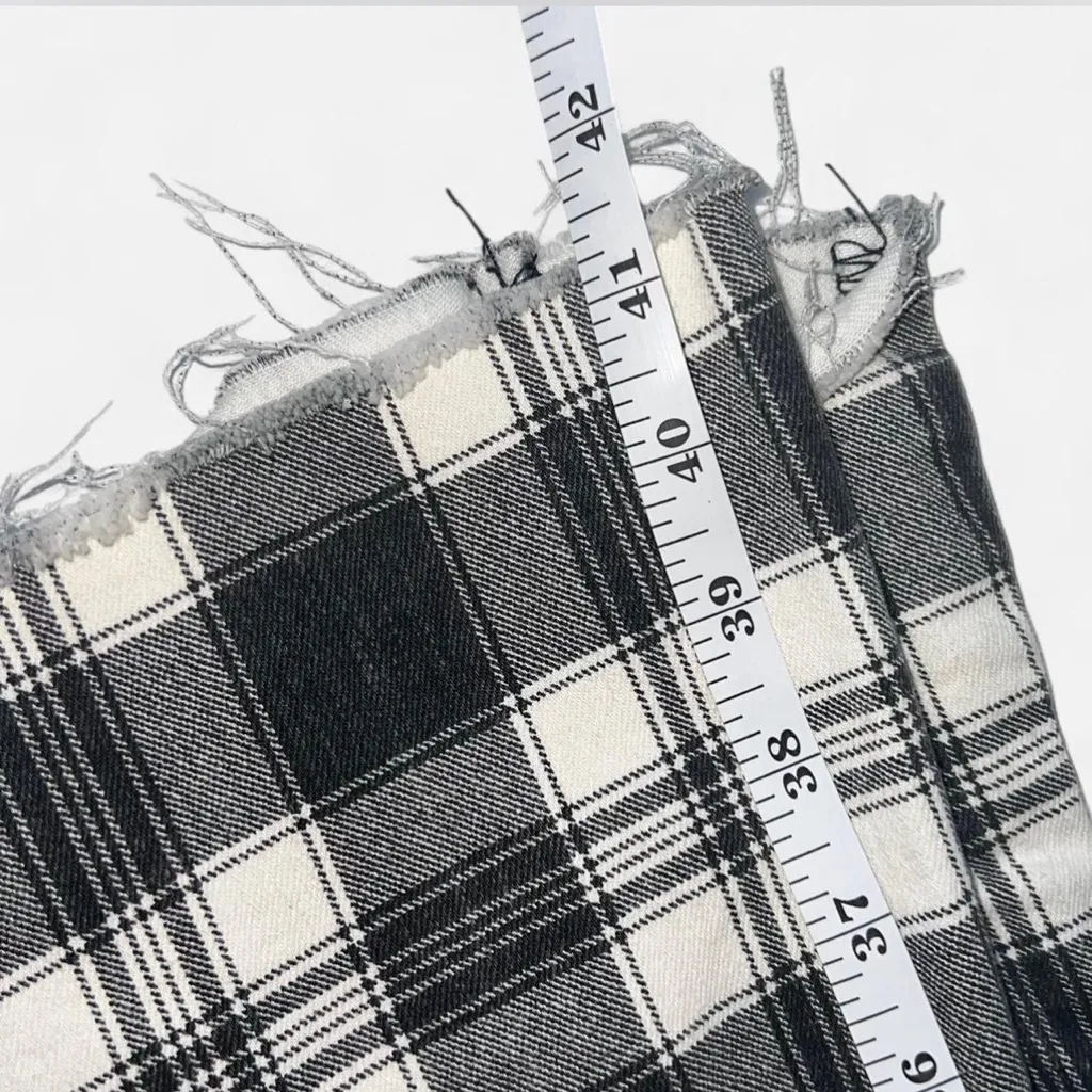 Forever 21  Women's Black and White Plaid Flare Jeans - Image 6