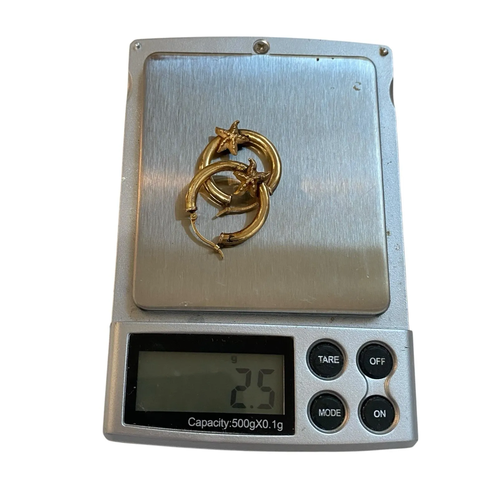 Carla 14K Yellow Gold Sea Star Starfish Hoop Earrings 2.5g - Image 6