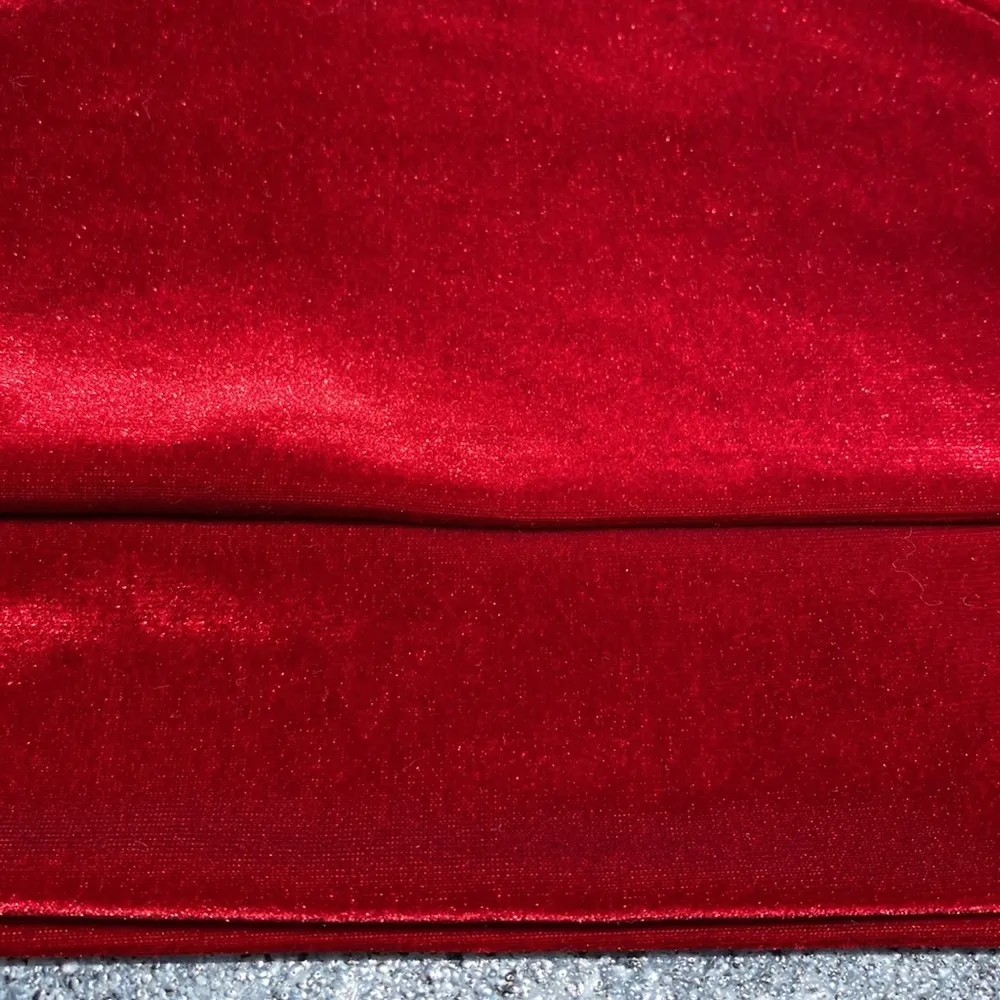 FOREVER 21 velvet red crop top faux wrap style V neck long belt ties NEW size M - Image 5