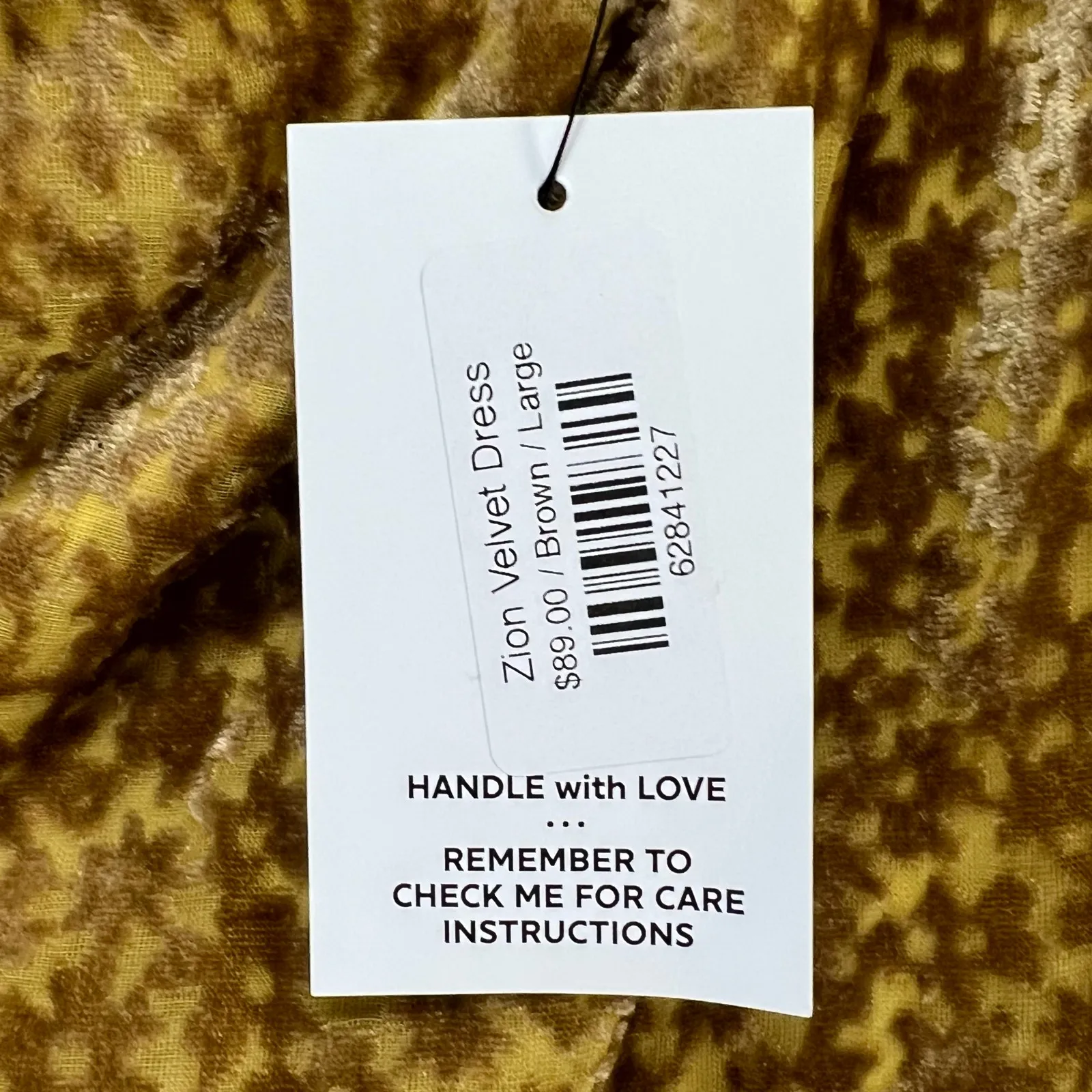 Molly Green Zion Burnout Velvet Dress L Gold Brown One Shoulder Retro Glam Boho - Image 12