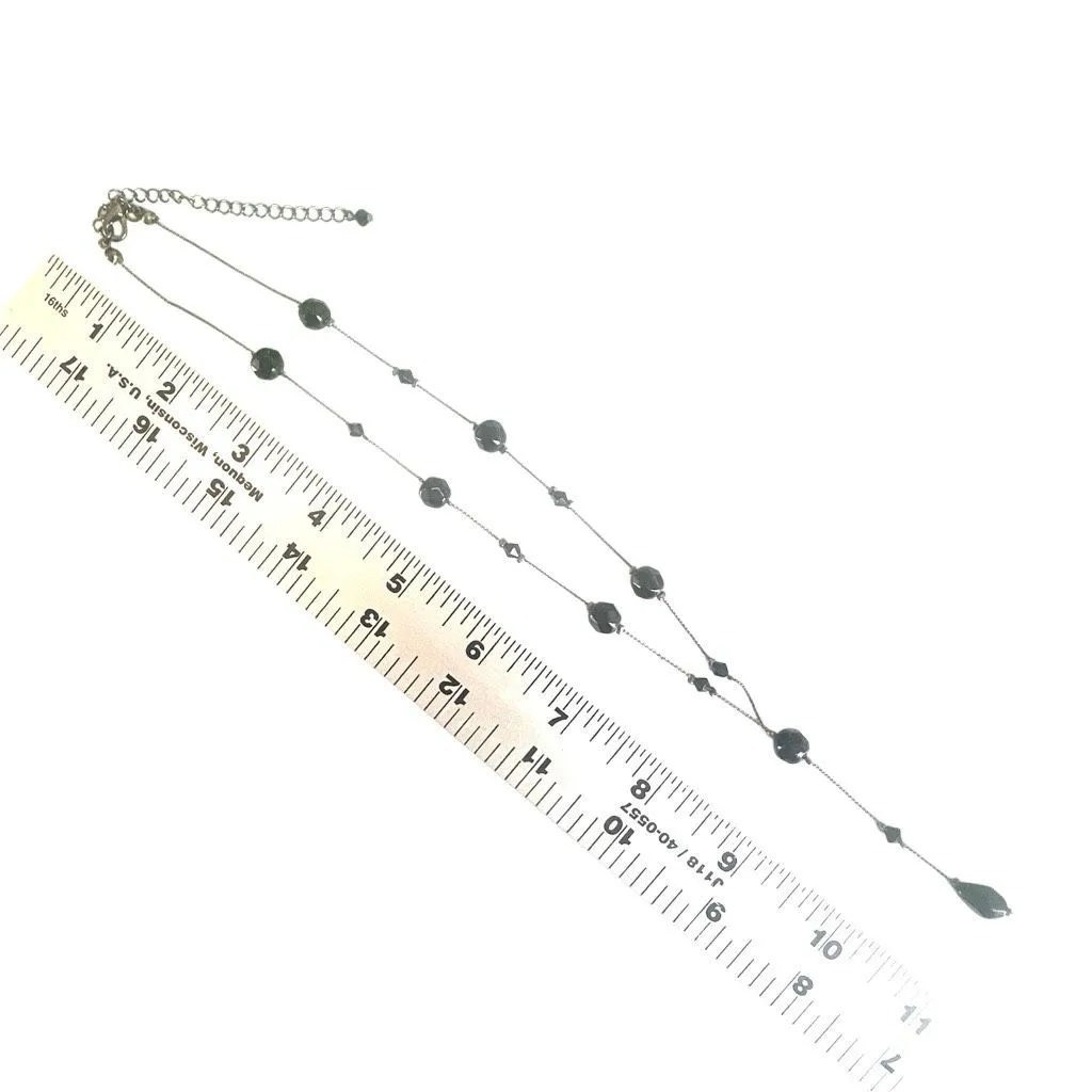 Black Glass Bead Gunmetal Y - Image 6