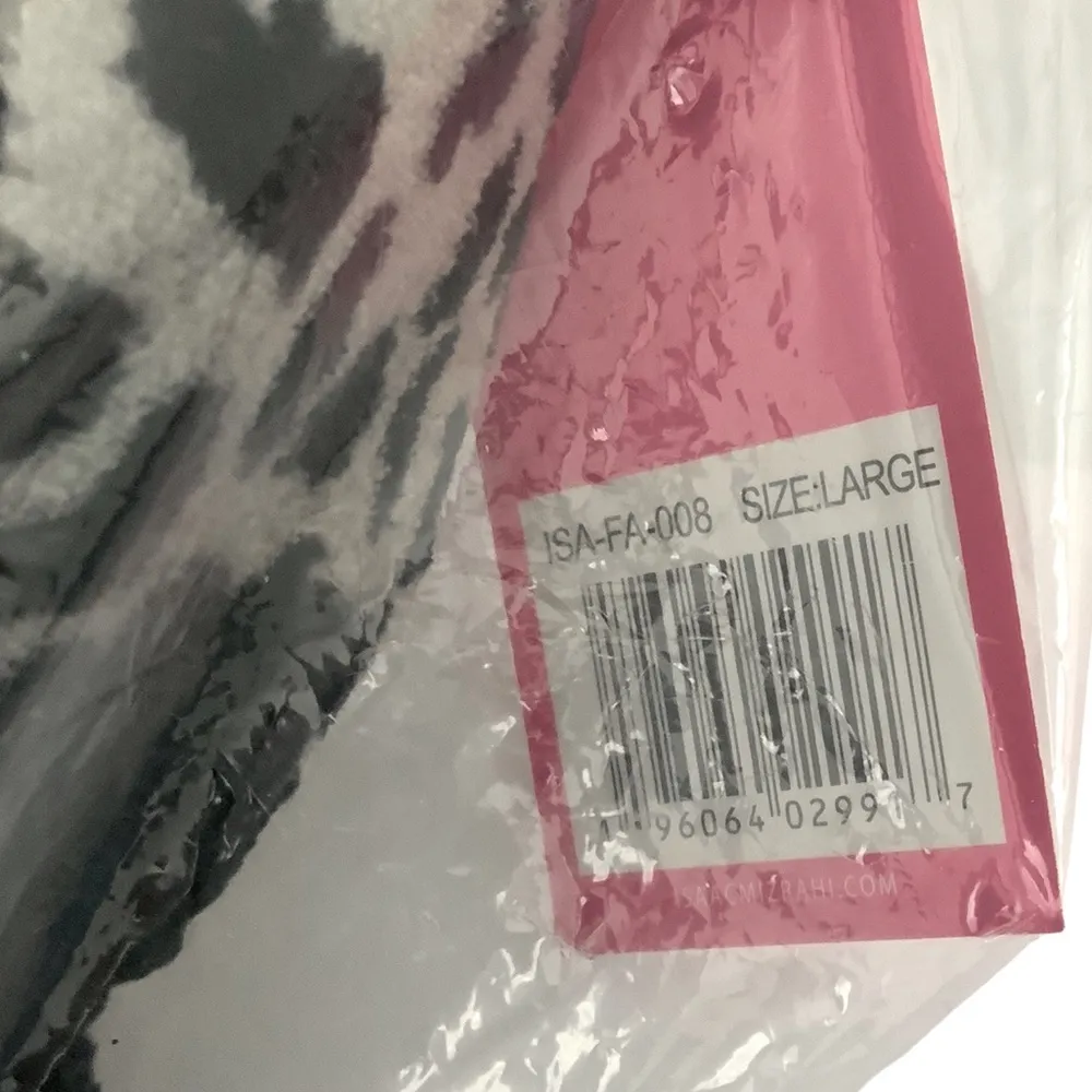 ISAAC MIZRAHI Slippers Plush Animal Print Sherpa Lined Women’s Large Grey Black - Image 6