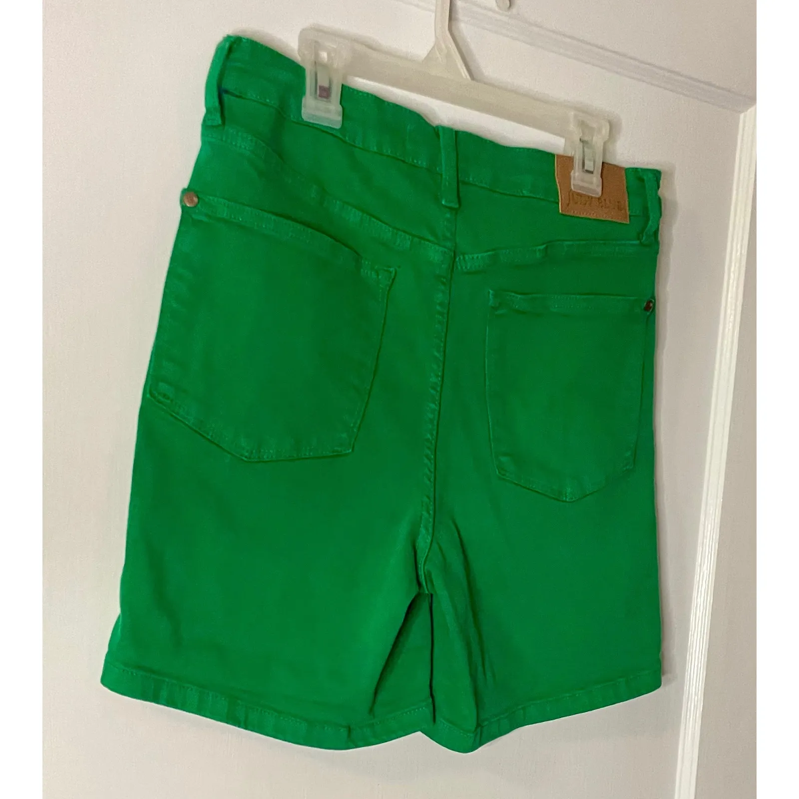 Judy Blue Shorts Women's Size L Green Denim High Waist Casual - Image 2
