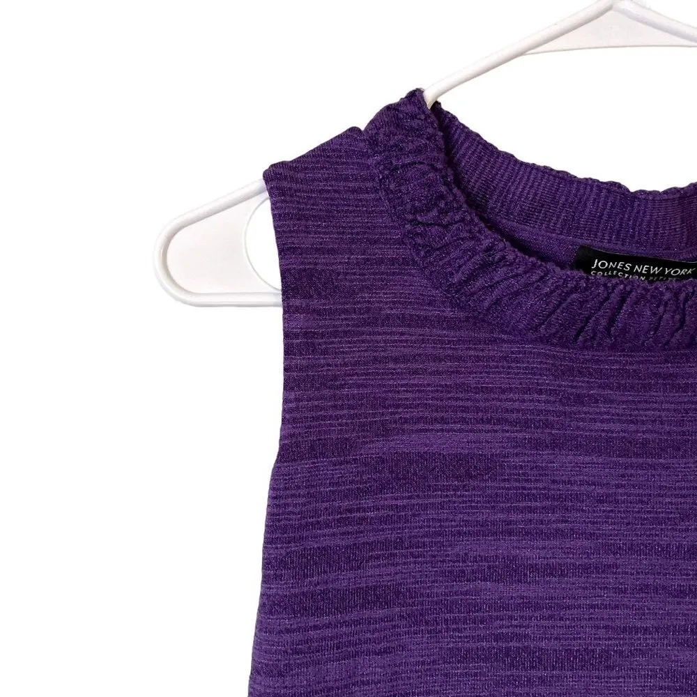 Jones New York purple knit sleeveless top summer comfortable vintage style - Image 2