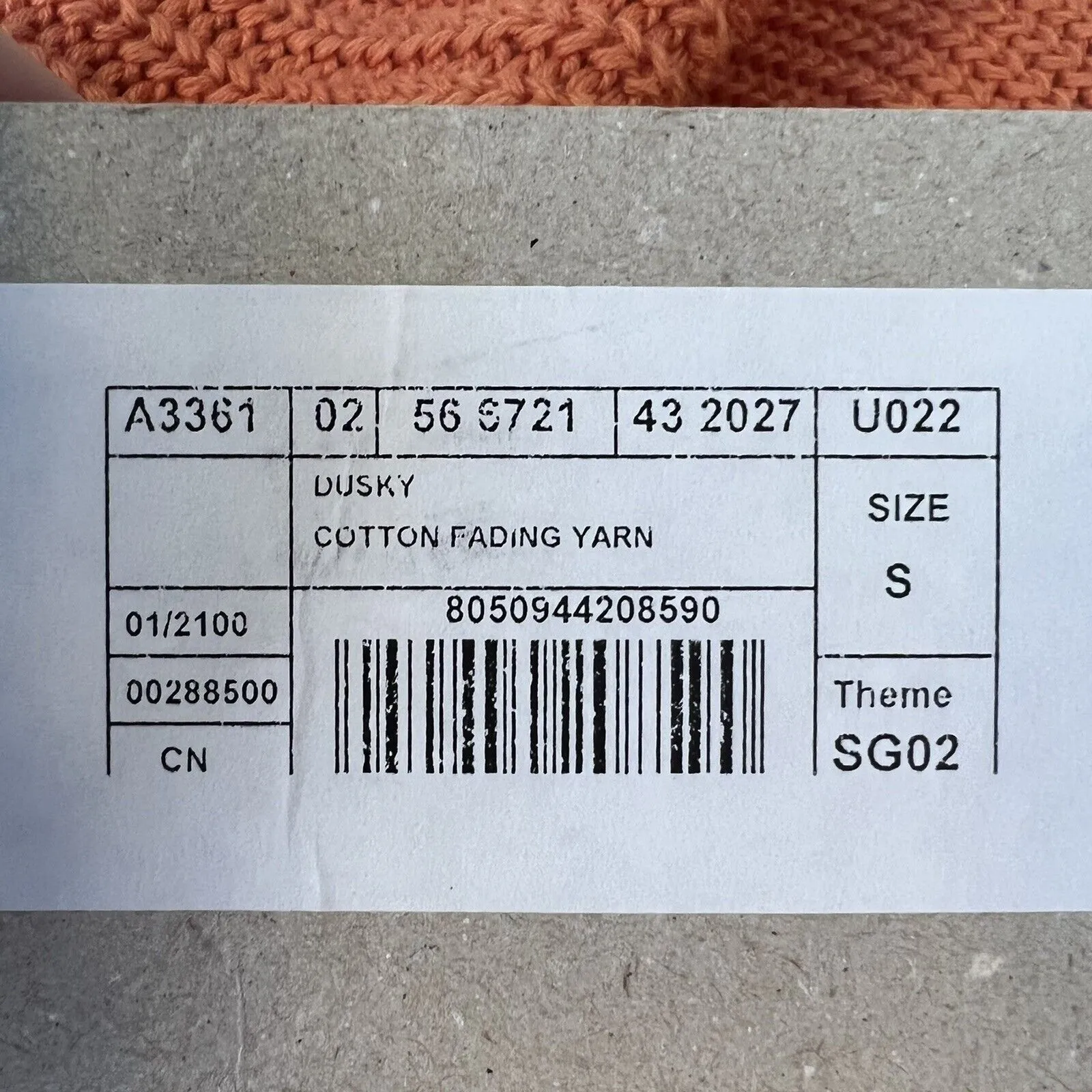 GAS Ombre Sweater Orange Pink Blue Chunky Crew Neck 100% Cotton Size Small New - Image 4