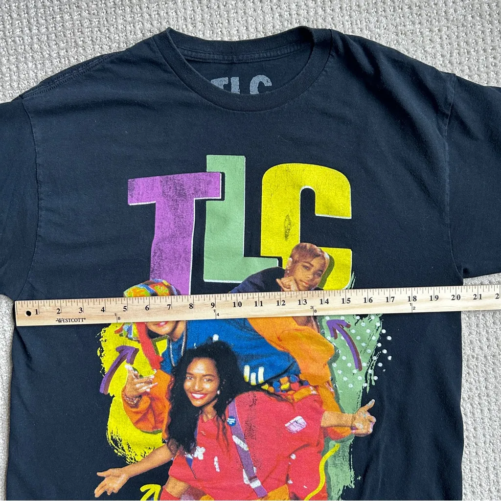 TLC 90’s Retro Graphic Band Rap Streetwear Tee Shirt Unisex Size Large 1990’s Black - Image 5