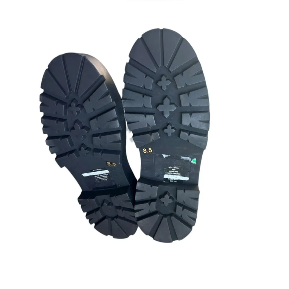 Steve Madden Reyen lace-up lug-sole hiker boots in bone leather 8.5 - Image 6