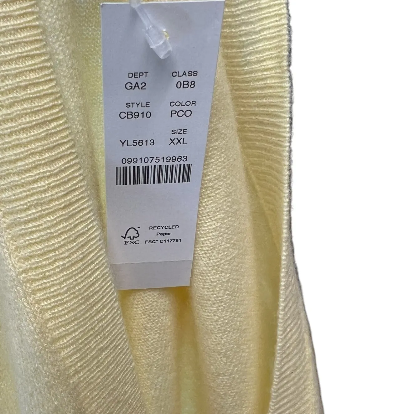 J. Crew Cashmere V-neck Sweater-Vest Sleeveless‎ Knit Pale Corn Yellow Size XXL - Image 11