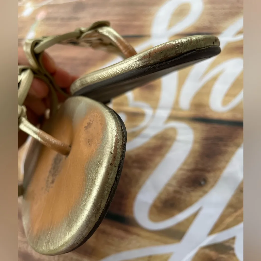 Tory Burch Gold Sandals Elegant Design - Image 8