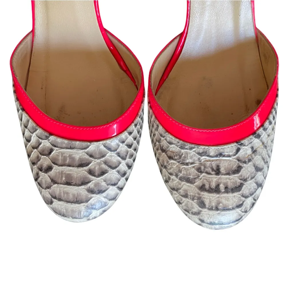 Kate Spade High Heels Unique Stylish Snakeskin with Neon Accents Size 9 - Image 6