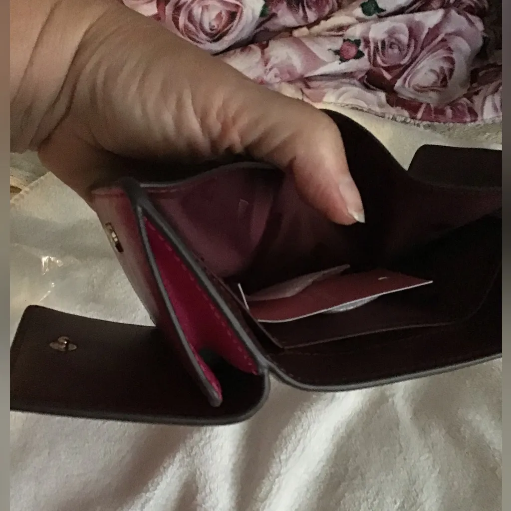 Kate Spade New York Staci Micro Trifold Wallet Colorblock Pink Multi WLR00127 - Image 9