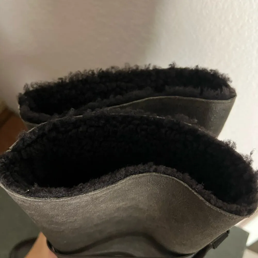 Via Spiga Brown Sheepskin Tall Leather Riding Boots Size 6.5 - Image 8