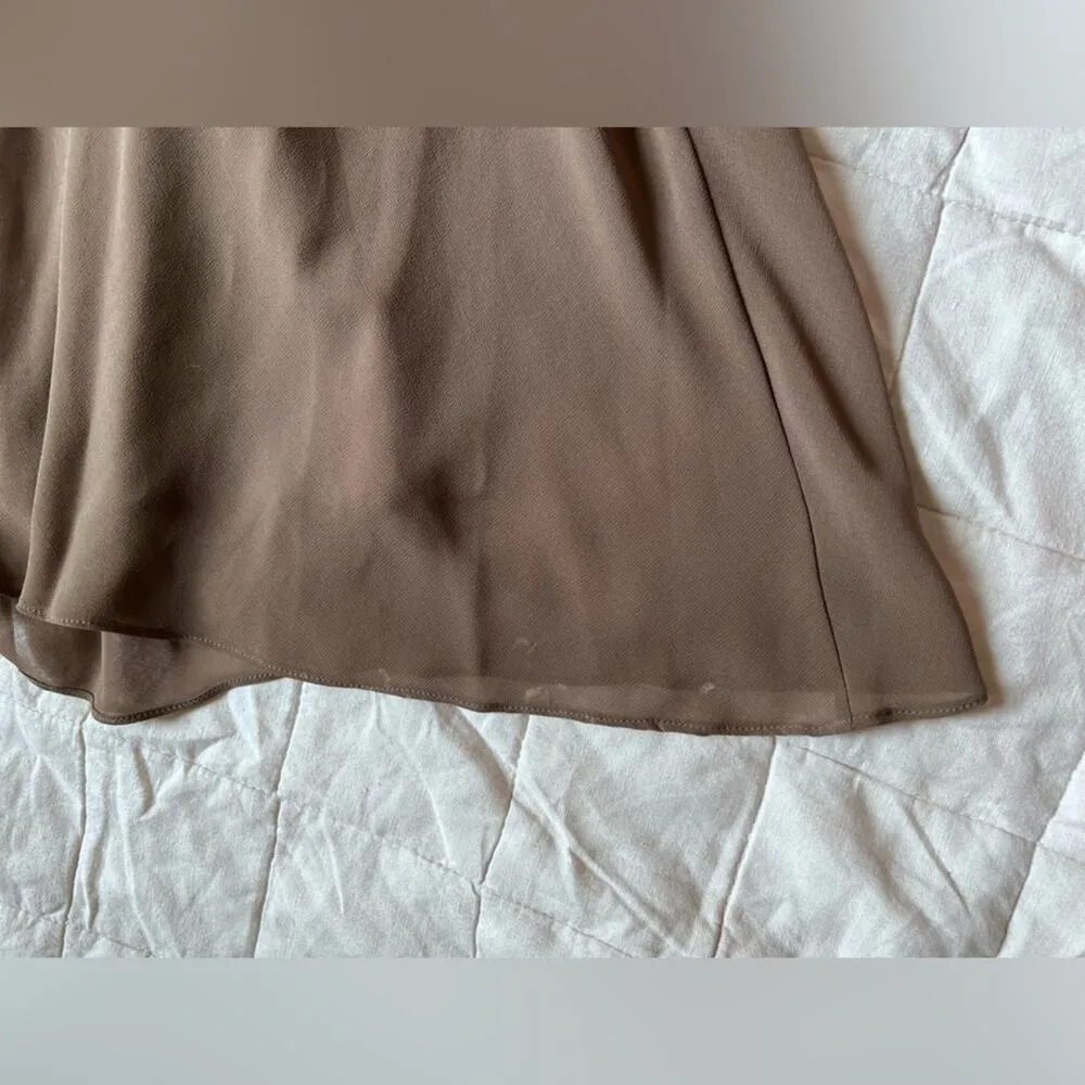 NWT LM Collection Brown / Taupe Beaded Halter Neck Empire Waist Formal Dress - Image 10